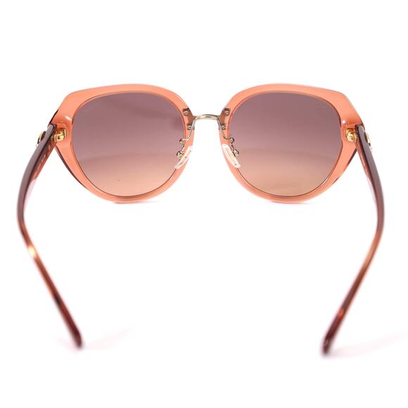 Coach Round Womens Sunglasses - Transparent Amber/Brown - NWT - Picture 12 of 13